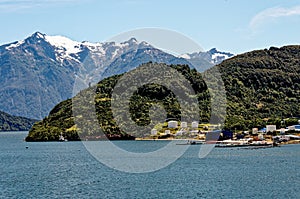 View of Puerto Chacabuco in the Chilean Fjords - Chile photo