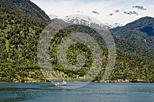 View of Puerto Chacabuco in the Chilean Fjords - Chile photo