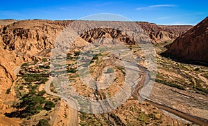 View from PukarÃ¡ de Quitor ruins over a valley below, Atacama Desert, Northern Chile