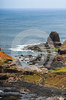 View of Pulpit rock at Cape Schanck in in Mornington Peninsula National Park.