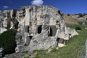 View of Punic necropolis of Tuvixeddu