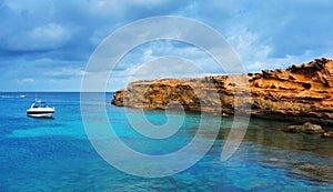 Punta de Sa Pedrera coast in Formentera, Balearic Islands, Spain photo