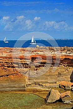 Punta de Sa Pedrera coast in Formentera, Balearic Islands, Spain photo