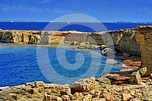 Punta de Sa Pedrera coast in Formentera, Balearic Islands, Spain photo