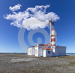 View of Punta Delgada lighthouse, Strait of Magellan, Chile