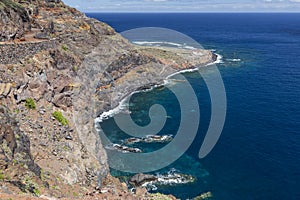 View of Punta Llana, where is the Ermita de Nuestra SeÃÂ±ora de Guadalupe at La Gomera, Canary Islands. photo
