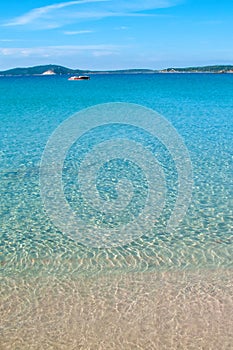 View of a Punta Molentis beach, Sardinia, Italy.