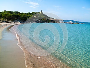 View of a Punta Molentis beach, Sardinia, Italy.