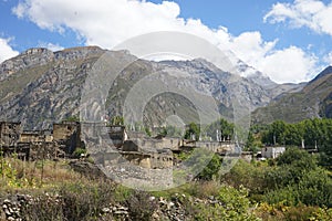 View of Purang village from Muktinath Mustang Nepal