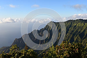 View from Puu O Kila Lookout at Waimea Canyon State Park on the island of Kauai in Hawaii