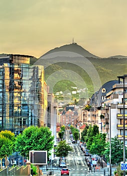 View of Puy de Dome volcano from Clermont-Ferrand, France photo