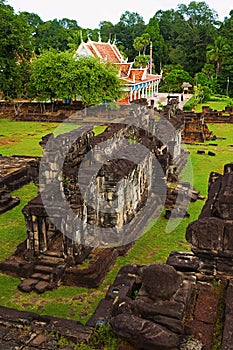 View from pyramid, Bakong temple, Roluos Group, Siem Reap, Cambodia