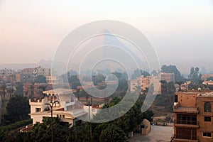 View with the Pyramid of Cheops, the biggest from the site of the great pyramids of the Giza Governorate Egypt Africa