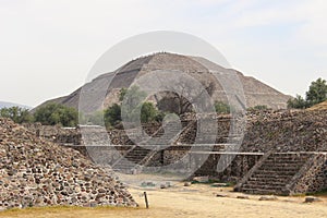 View of the Pyramid of the Sun in the ancient city of Teotihuacan