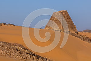 View of the pyramids of Meroe, Sud