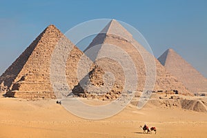 View of the Pyramids near Cairo city in Egypt