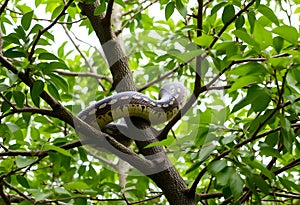 A view of a Python in a tree