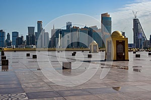 View of Qatar State Mosque Outdoor Courtyard