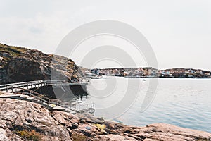 View of the quaint village of Grundsund in Sweden, situated on the beautiful west coast