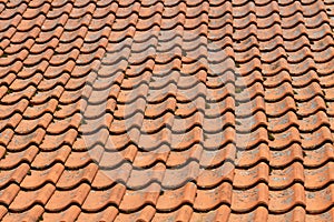 View of the quality tile roof of the old house