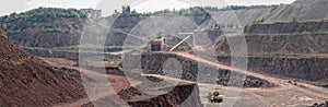 View into a quarry mine of porphyry rock