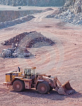 View into a quarry mine of porphyry rock