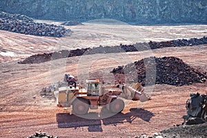 View into a quarry mine of porphyry rock