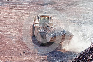 View into a quarry mine of porphyry rock