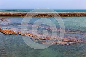 View of quay of El Jadida (Mazagan). This town is a major port city on the Atlantic coast of Morocco. Africa