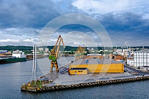 View of the quay port and shipyard