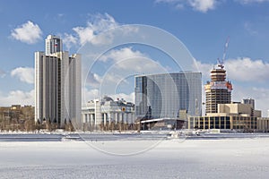 View of quay wharf embankment Yekaterinburg, Russia