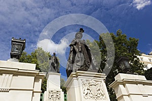 View of the Queen Elizabeth Memorial statue, The Mall in London