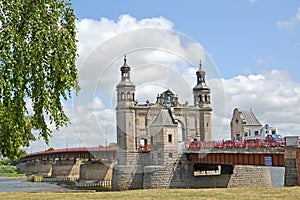 View of Queen Louise Bridge summer afternoon. Sovetsk, Kaliningrad region