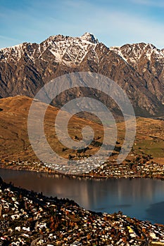 View of Queenstown and The Remarkables in Queenstown New Zealand