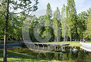 View of Quinta das Conchas (Shell Park) a park and garden in the eastern area of Lisbon, Portugal