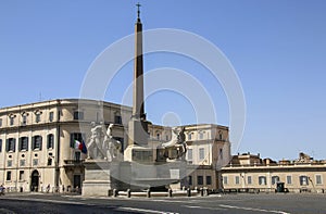 View of Quirinal`s square piazza del Quirinale with its ancien photo