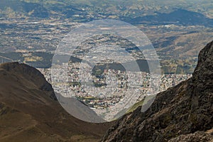 View of Quito from Rucu Pichincha volcano