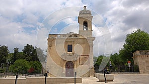 View Ragusa Ragusa Ibla, San Vincenzo Ferreri church, UNESCO heritage baroque town on Italian island of Sicily, Italy.