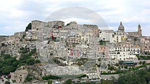View Ragusa Ragusa Ibla, UNESCO heritage baroque town on Italian island of Sicily, Italy. Footage 4k