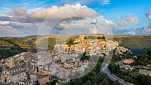 View of Ragusa (Ragusa Ibla), UNESCO heritage town on Italian island of Sicily. View of the city in Ragusa Ibla