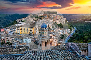 View of Ragusa Ragusa Ibla, UNESCO heritage town on Italian island of Sicily. View of the city in Ragusa Ibla, Province of