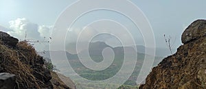 View from Raigad fort of Sahyadri mountains. Konkan Maharashtra