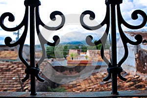 View through railing over Trinidad