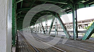 View at Rails Road over Gdanski Bridge, Warsaw, Poland