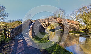 A view of the Rainbow bridge at Foxton over the Grand Union canal, UK