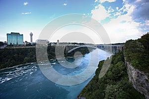 View of Rainbow International Bridge, which connects Usa and Can