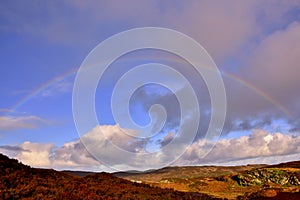 Rainbow over Moorland Landscape of Scottish Hebridean Island