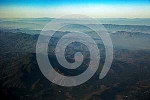 View of rainless mountain landscape