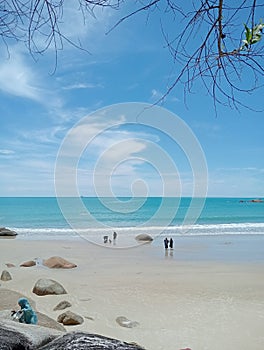 View of Rambak beach in Bangka Belitung island