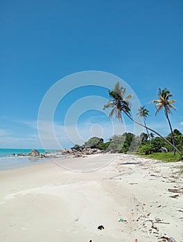 View of Rambak beach in Sungai Liat, Bangka Belitung island